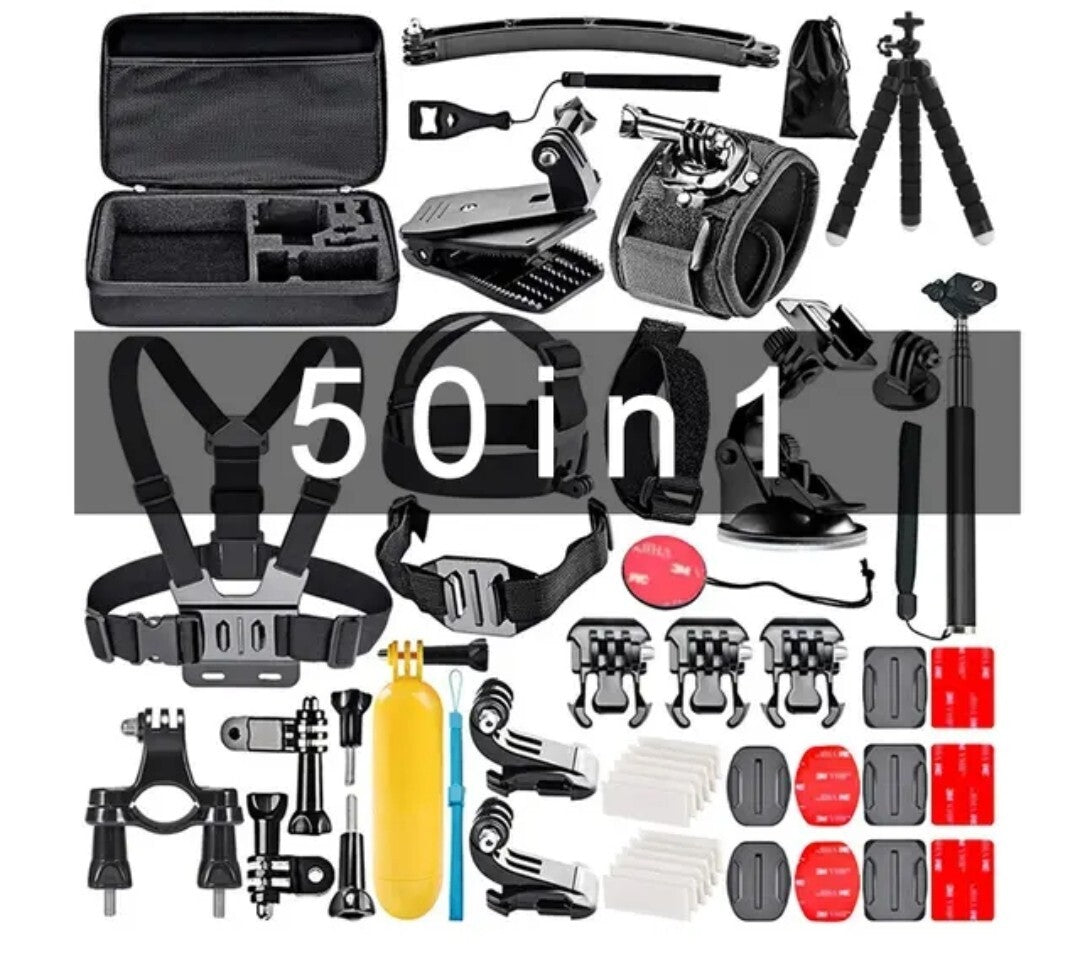 50 in 1 Accessories for Gopro 13 12 11 10 9 8 7 6 Bundle Chest Head Mount Biking