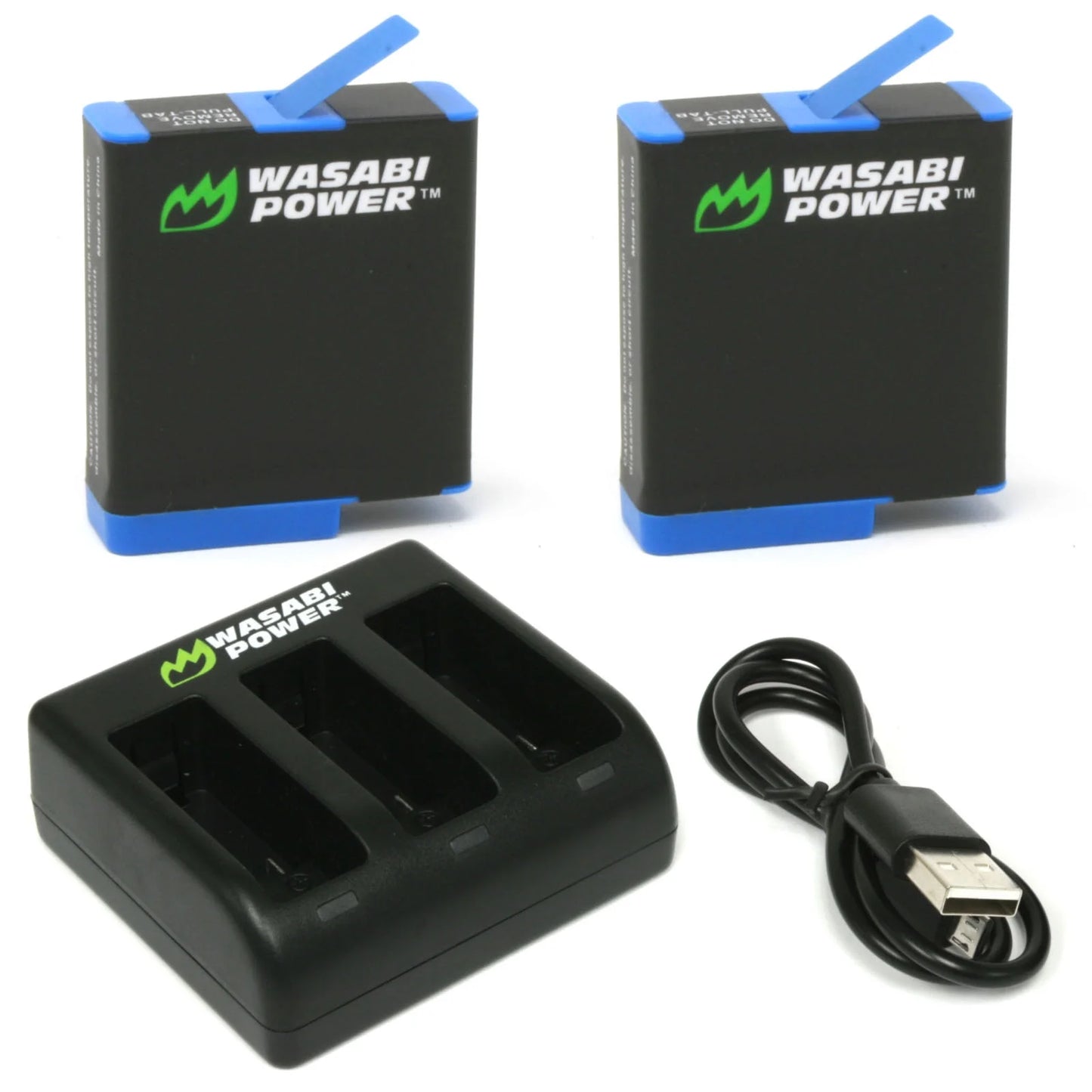 Battery (2-Pack) and Triple Charger for Gopro HERO8 Black (Compatible with HERO7, HERO6, HERO5)