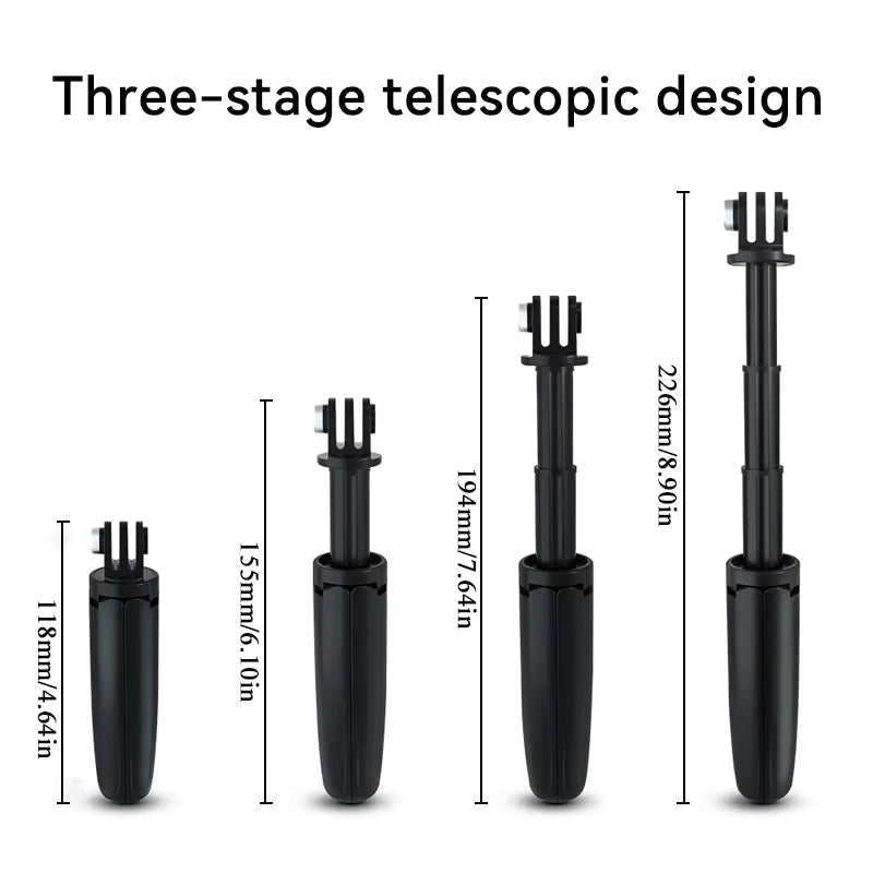 Mini Extendable Tripod Foldable Tripod Portable Monopod for Go Pro Hero 13 12 11 Black Session Osmo Action Camera Vlog Accessory