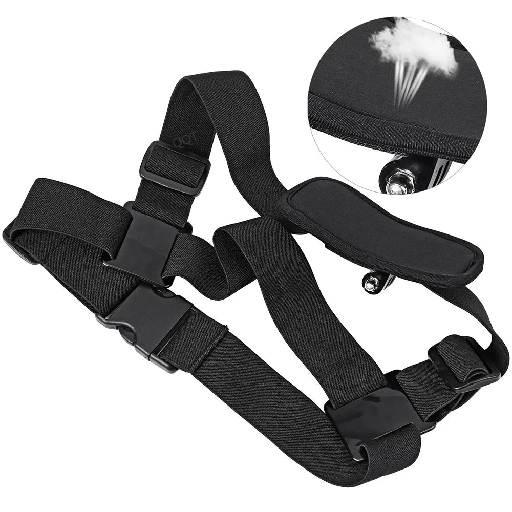 QQT for Accessories Gopro Shoulder Strap Mount Chest Harness Adapter for Go Pro Hero11 10 9 8 7 6 5 4 3Black Edition Xiaomi Yi