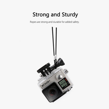 Vamson for Gopro Accessories 5PCS 60Cm Stainless Steel Black Lanyard Tether for Gopro 10 9 8 7 Insta360 SJCAM Dji Action Camera