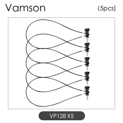 Vamson for Gopro Accessories 5PCS 60Cm Stainless Steel Black Lanyard Tether for Gopro 10 9 8 7 Insta360 SJCAM Dji Action Camera